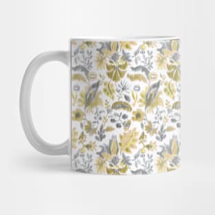 Vintage floral ikat	yellow Mug